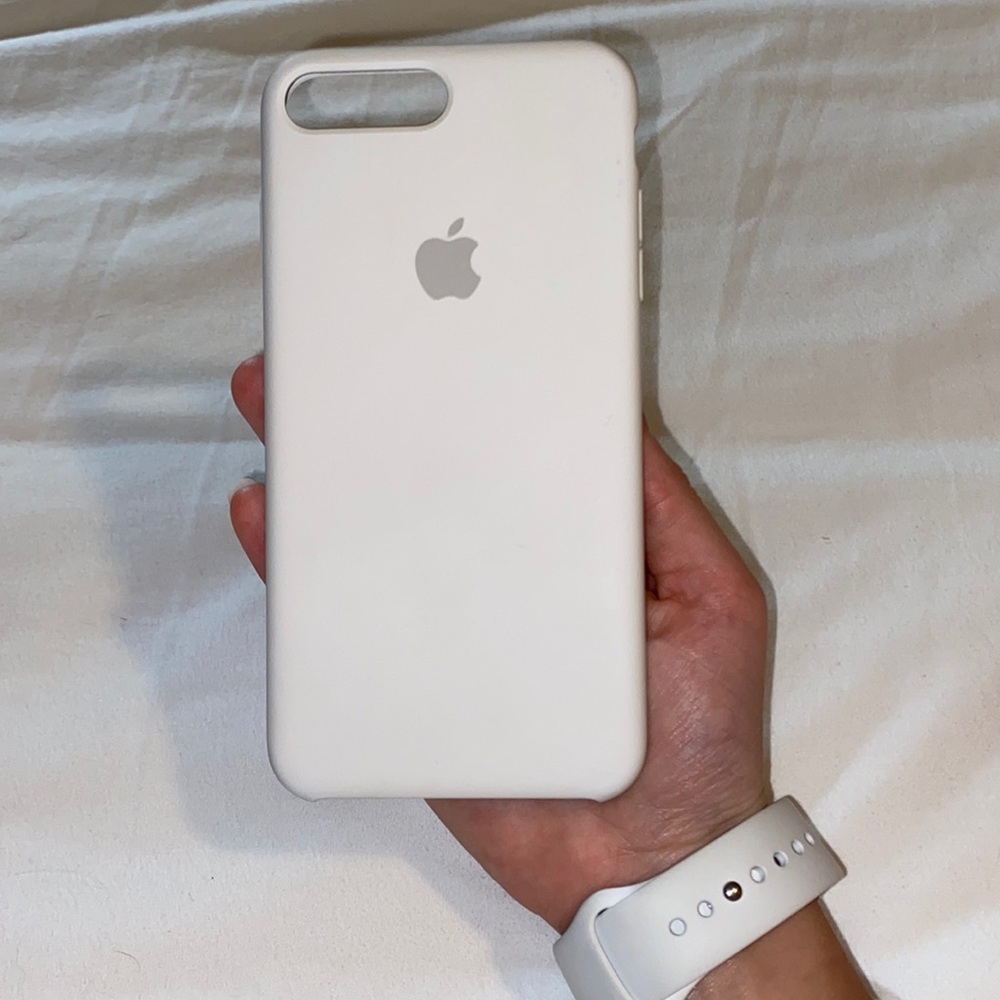 iPhone 7S Plus White Apple Silicone Phone Case